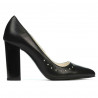 Women stylish, elegant shoes 1275 black satinat