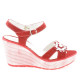 Women sandals 5006 red velour