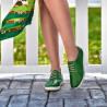 Women loafers, moccasins 688 green crud