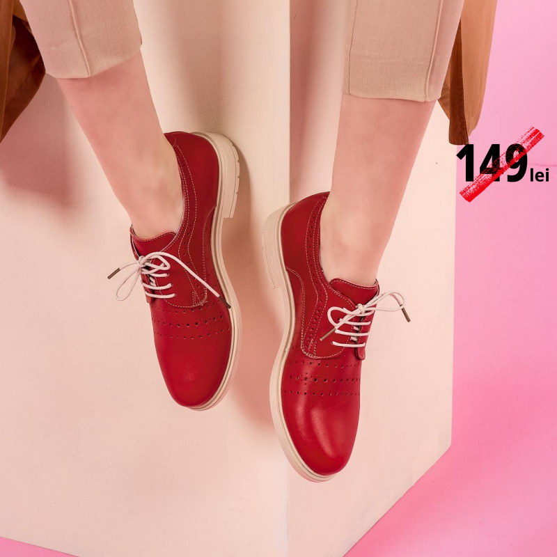 Pantofi casual dama 6001 rosu lifestyle