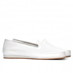 Women loafers, moccasins 6013 white
