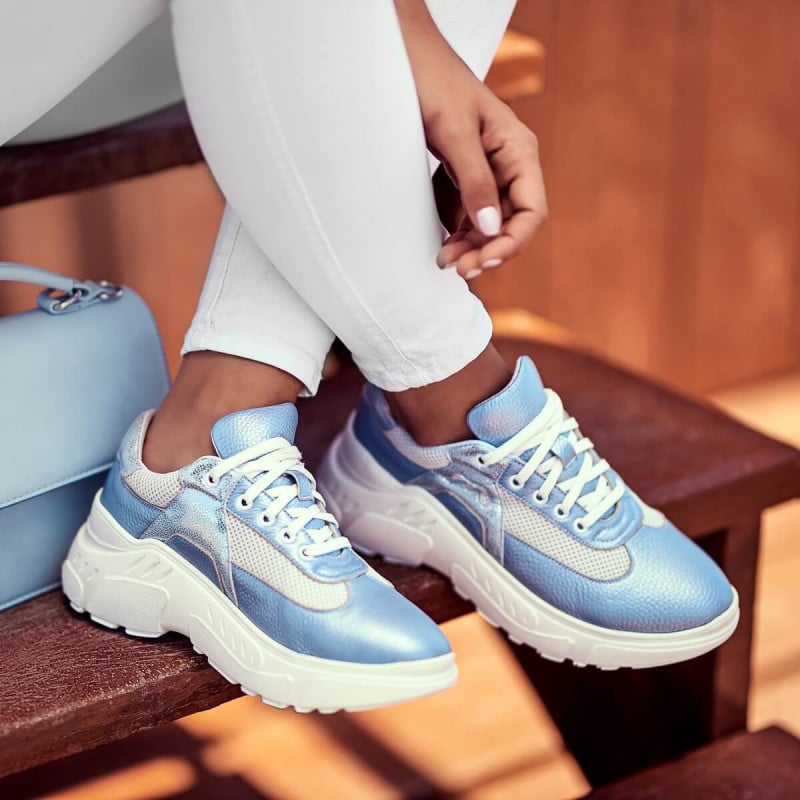 Pantofi sport dama 6015 bleu sidef combinat lifestyle