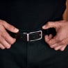Men belt 35b bicolored black+brown