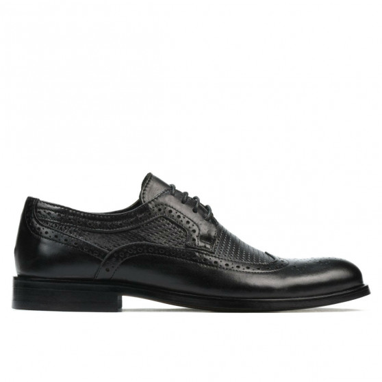 Men stylish, elegant shoes 904 black