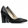 Women stylish, elegant shoes 1261 black satinat