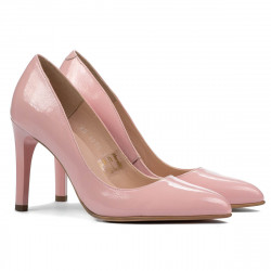 Women stylish, elegant shoes 1276 patent pink