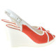 Women sandals 5000 red coral velour+white