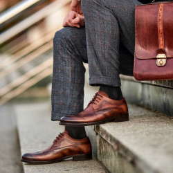 Men stylish, elegant shoes 907 a brown