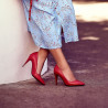 Women stylish, elegant shoes 1246 red