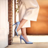 Women stylish, elegant shoes 1246 patent bleu