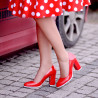 Women stylish, elegant, casual shoes 1254 patent red