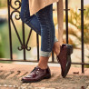 Women casual shoes 6020 patent bordo