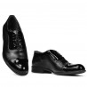 Men stylish, elegant shoes 762 patent black combined