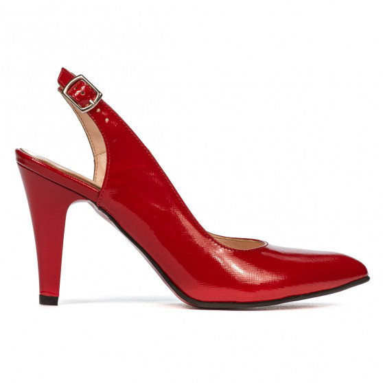Women sandals 1236 patent red satinat