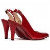 Women sandals 1236 patent red satinat