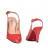 Women sandals 1236 patent red coral