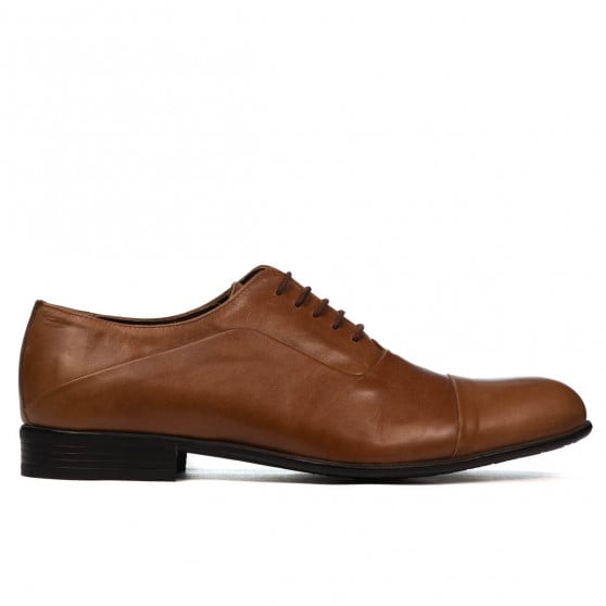Men stylish, elegant shoes 762 brown cerat