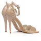 Women sandals 1238 patent beige pearl