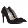 Women stylish, elegant shoes 1279 black antilopa