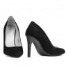 Women stylish, elegant shoes 1276 black antilopa