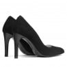 Women stylish, elegant shoes 1276 black antilopa