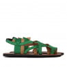Women sandals 5076 green velour