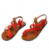 Women sandals 5076 red coral velour