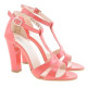 Women sandals 1239s patent red coral