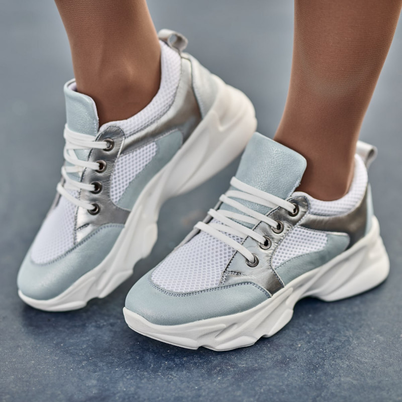 Women sport shoes 6038 bleu pearl combined lifestyle