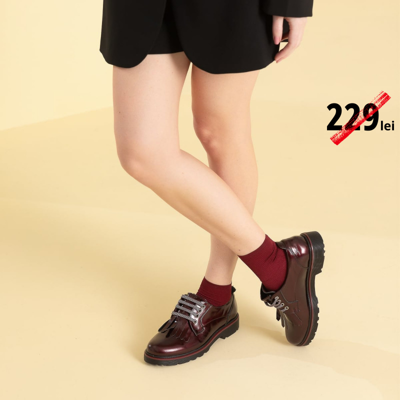 Women casual shoes 6025 patent bordo lifestyle