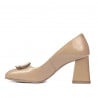 Women stylish, elegant shoes 1291 patent beige