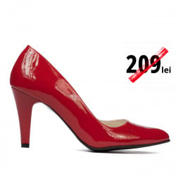 Women stylish, elegant shoes 1234 patent red