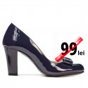 Women stylish, elegant shoes 1245 patent indigo