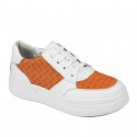 Women sport shoes 6059 white+orange