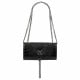 Women shoulder bag 008g croco patent black