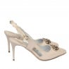Women sandals 1294 beige pearl