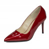 Women stylish, elegant shoes 1293 patent red pearl