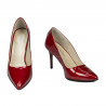 Women stylish, elegant shoes 1293 patent red pearl