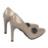 Women stylish, elegant shoes 1276 patent cappuccino