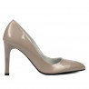 Women stylish, elegant shoes 1276 patent cappuccino