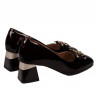 Women stylish, elegant shoes 1298 patent bordo