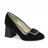 Women stylish, elegant shoes 1291 black antilopa