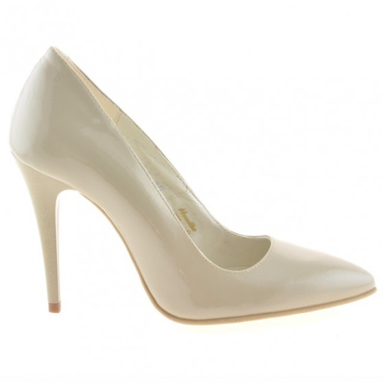 Women stylish, elegant shoes 1241 patent beige