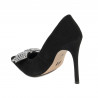 Women stylish, elegant shoes 1334 black antilopa