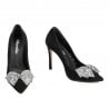 Pantofi eleganti dama 1334 negru antilopa