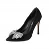 Women stylish, elegant shoes 1334 black antilopa