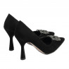 Women stylish, elegant shoes 1312 black antilopa