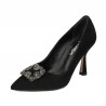 Women stylish, elegant shoes 1312 black antilopa