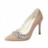 Women stylish, elegant shoes 1300 patent camel