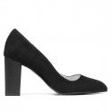 Women stylish, elegant shoes 1278 black antilopa